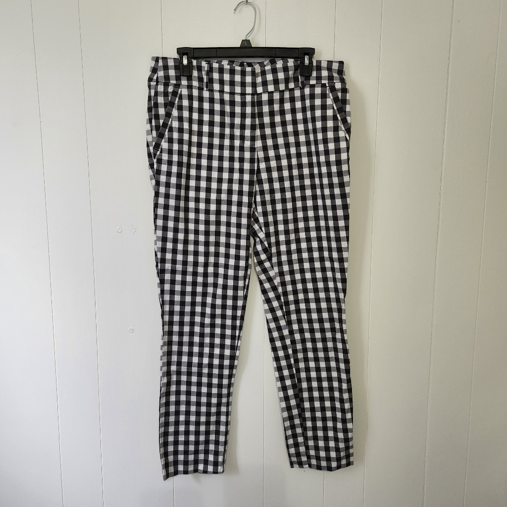 Loft checkered modern skinny ankle pants